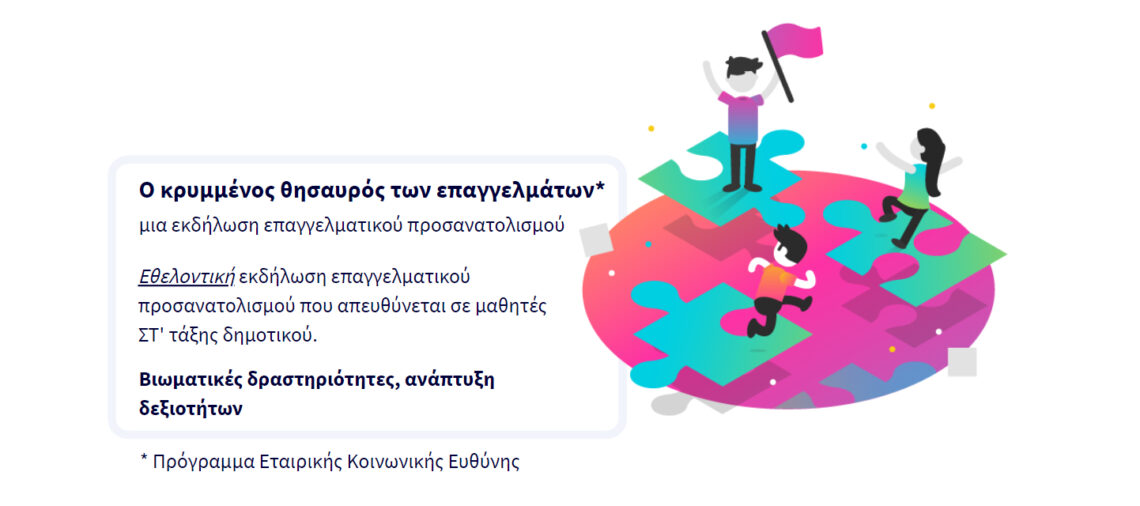 Πρόγραμμα εταιρικής κοινωνικής ευθύνης σταδιοδρομίας για μαθητές. Κρυμμένος θησαυρός των επαγγελμάτων. 
